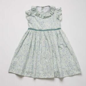 NWT PI & PA Cannes Dress Tiny Floral Embroidered Blue Green  5